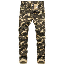 Camo Jeans Personalized Men's Slim Fit Elastic Army Green Printing Casual Pants Camo Jeans Personalized Men's Slim Fit Elastic Army Green Printing Casual Pants