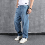Large denim men's loose fitting casual trend hip-hop hip-hop pants skateboard pants