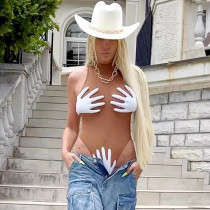 Printed Sexy Mesh Perspective Sleeveless jumpsuit Printed Sexy Mesh Perspective Sleeveless jumpsuit