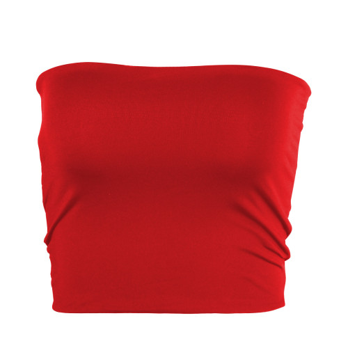 Off Shoulder One Line Neck Wrap Chest Top Sexy Open Umbilical Short Underlay Bra