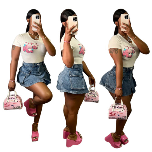 Sexy Slim Fit Denim Dress Wrap Hip Dress  Half Body Dress JLX3549