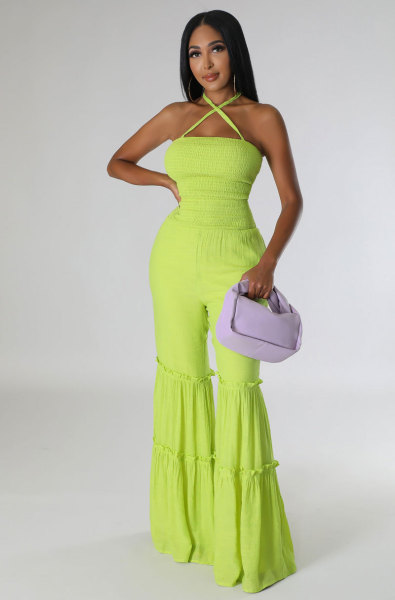 Open Back Fashion Women's Pants One Piece One Piece Pants