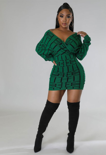 Women's dress long sleeved skirt