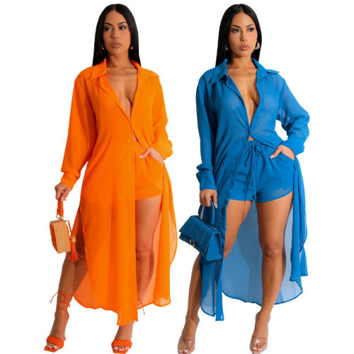 Fashion Chiffon Solid Color Set