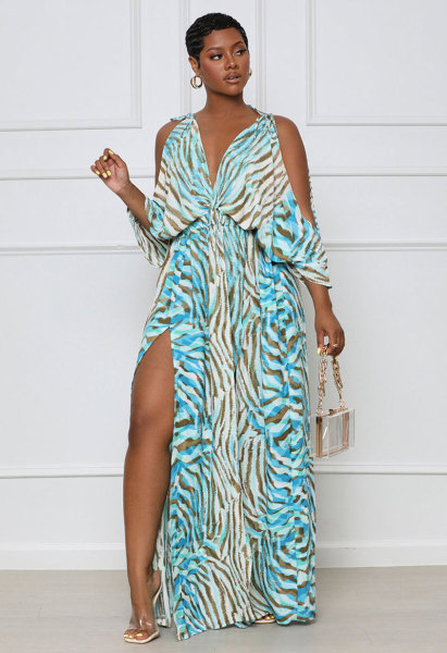 Women's sleeveless dress large slit French Slip dress