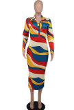 Women's Fashion Casual Long Dress Slim Fit Wrap Hip Dress