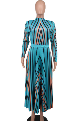 Women's Dress Autumn Dress Slightly Fat Women's Dress Printed Long Sleeve Dress Loose Size