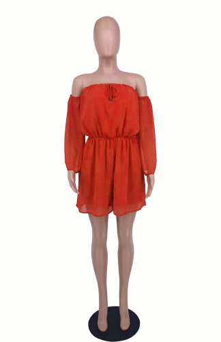 Short sleeved women's jumpsuit chiffon jumpsuit
