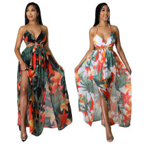 Women's floral dress dress large slightly fat medium long Slip dress French printed dress Women's floral dress dress large slightly fat medium long Slip dress French printed dress