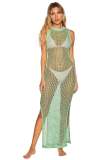 Beach smock, hollowed out knit vest, vacation dress, bikini outerwear