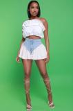 Fashionable and casual denim with four side stretch stitching shorts and denim shorts