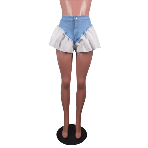 Fashionable and casual denim with four side stretch stitching shorts and denim shorts