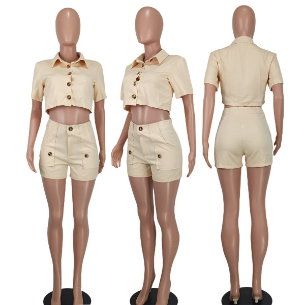 Fashionable and casual two-piece stretch cardigan set with four sides