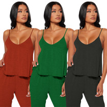 Fashionable and Sexy Imitation Cotton Sling Two Piece Set Fashionable and Sexy Imitation Cotton Sling Two Piece Set