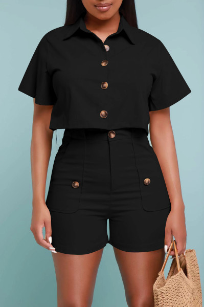Fashionable and casual two-piece stretch cardigan set with four sides