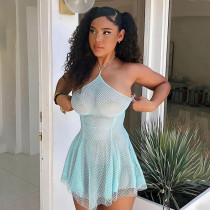 Sexy fishing net perspective dress Slip dress Spicy girl skirt Sexy fishing net perspective dress Slip dress Spicy girl skirt