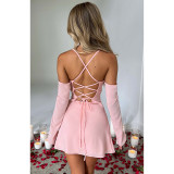 Strap sexy chest strap cut out dress