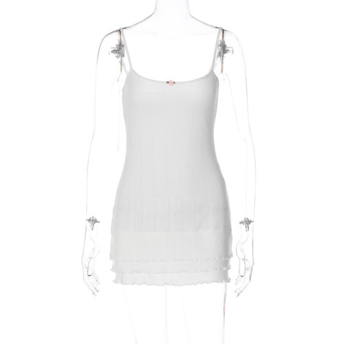 Detail embellishments, solid color, backless, wavy layering, lace up dress