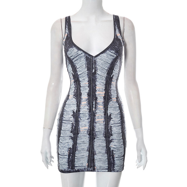 Sexy Beggar Broken Hole Short Skirt Sling Dress