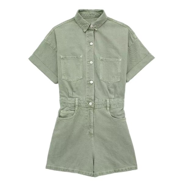 Commuter versatile women's denim short jumpsuit