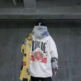 RHUDE Playing Card Round Neck Versatile Short Sleeve High Street American Couple Cotton Loose Men's and Women's T-shirt