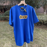 Drew Short Sleeve Letter Base Shirt Couple Fashion Brand High Street Round Neck Short Sleeve T-shirt