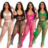 Women's swimwear sexy pure hand hook seaside cover up sexy knitted beach set