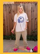 Drew Smiling Face Short Sleeve T-shirt Net Loose Simple Couple Smiling Face Drew Smiling Face Short Sleeve T-shirt Net Loose Simple Couple Smiling Face