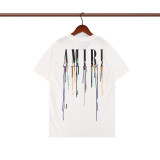 Amiri hand-painted splash ink graffiti flow paint niche trendy brand high street men and women couple solid color loose short sleeved T-shirt