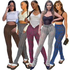 Sexy High Waist Ripple Heel Heap Pants Slim Fit Pants