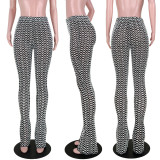 Sexy High Waist Ripple Heel Heap Pants Slim Fit Pants