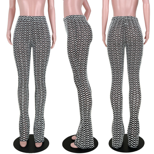 Sexy High Waist Ripple Heel Heap Pants Slim Fit Pants