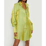 Solid Flash Comfortable Loose Fit Long Shirt Dress