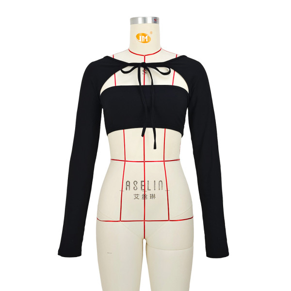 Solid backless strapping bra cover refers to a two-piece top set