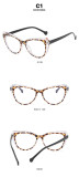 Cat's Eye Colored Flat Mirror 2023 New Anti Blue Light TR90 Splice Eyeglass Frame Cross border Fashion Pure Color Matching Degrees