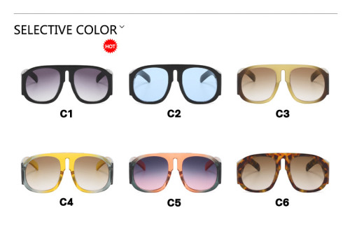 Large frame sunglasses color contrast ins women's Sunglasses fashion street photography show personality color contrast sunglasses