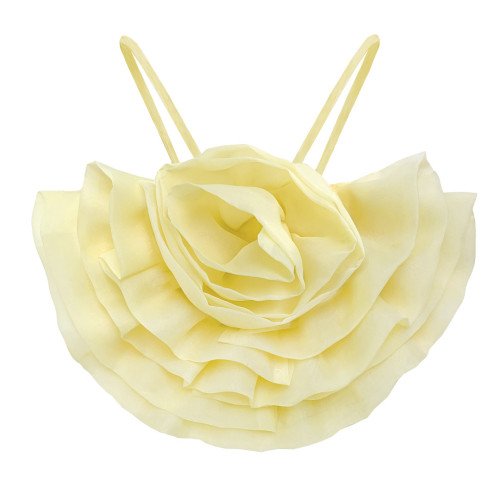 Fashion and Sexy 3D Hard Yarn Flower Small Strap Wrap Chest Top