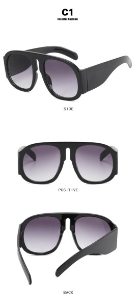 Large frame sunglasses color contrast ins women's Sunglasses fashion street photography show personality color contrast sunglasses
