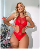 Allure red one-piece bikini suit