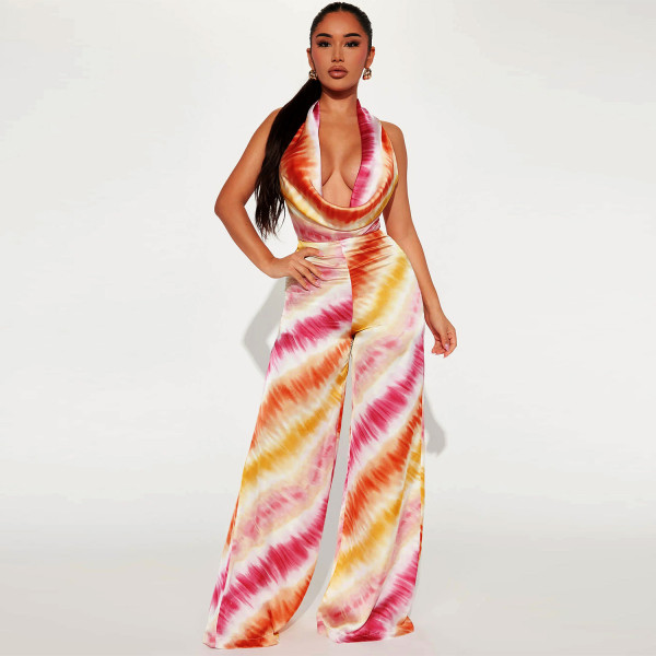 women's clothing, popular print jumpsuit