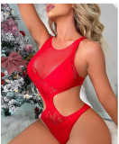 Allure red one-piece bikini suit