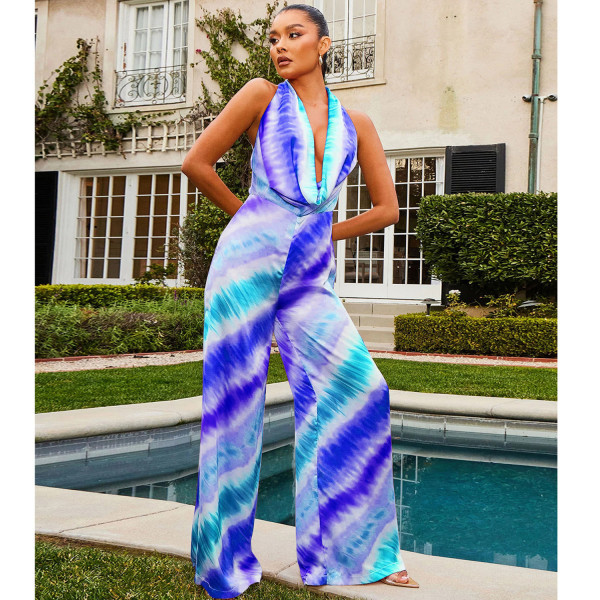 women's clothing, popular print jumpsuit