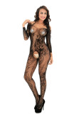 Long sleeve dragon flower one-piece mesh Pantyhose