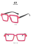 Anime flat lens ins square anti blue light TR90 eyeglasses frame personality trend cross-border online red glasses