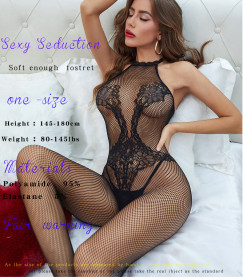 Lace Neckline Open Back Hanging Neck Rabbit Jacquard Sexy Sexy and Seductive Underwear