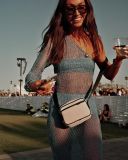 2023 One Shoulder Slim Beach Resort Sexy Long Dress Knitted Hollow out Long Dress Cover Up Summer Girl