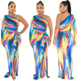 2023 New Popular Print Ruffle Dress