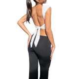 Fashion, Sexy, Slim Fit, Solid Color Lace Off Back Top