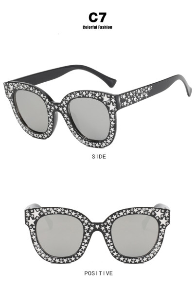 Cross border Pentagram sunglasses 2023 new fashion sunglasses personality Sunglasses concave shape photo girl