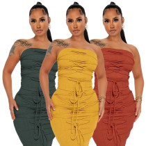 Sexy Pit Strap Strap Bust Skirt Set Two Piece Set